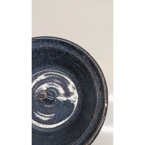 Art Pottery Apple Bell Pepper Baking Dish Blue Glaze Signed - Picture 6 of 15